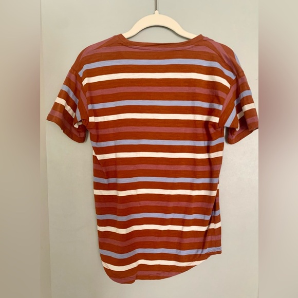 Madewell Blue and Brown Short Sleeve Tee - Picture 3 of 5